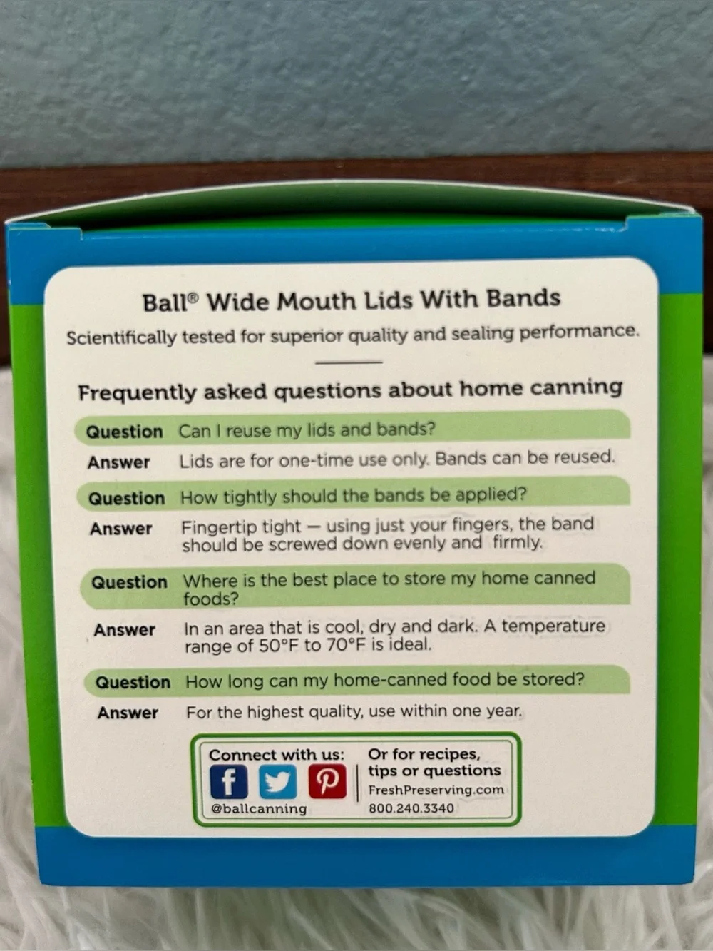 Ball Collection Elite Color Series Blue Wide Mouth Lids and Bands Set of 6 NEW